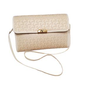 Vintage Pierre Cardin White All Over Logo Purse
